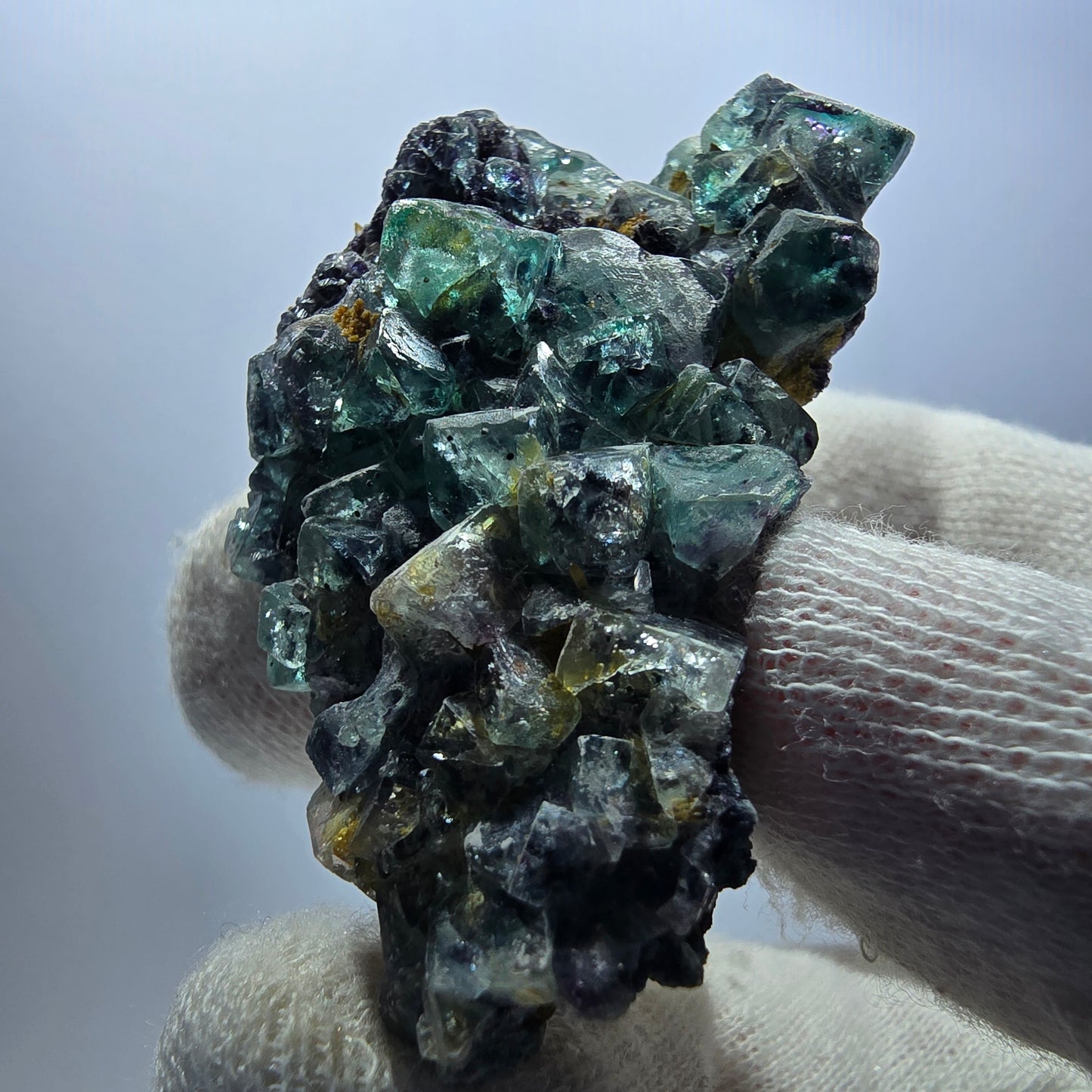 Cube de fluorite fantôme zonal, spécimen de tourmaline Schorl, Erongo, Namibie, 60 x 41 x 28 mm 