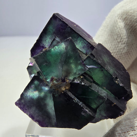 Klare Phantom Fluorit Würfel Stufe zonal grün lila Okorusu, Namibia 33*28*26mm
