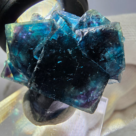 Spécimen de cube de fluorite fantôme, zonal – Nouvelle découverte ! Okorusu, Namibie, 36 x 28 x 18 mm 