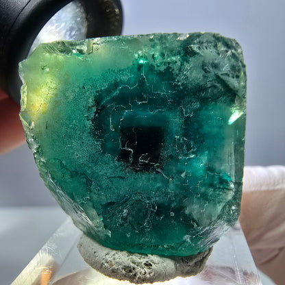 Spécimen de cube de fluorite fantôme, parquet vert Okorusu, Namibie 31*30*19 mm 