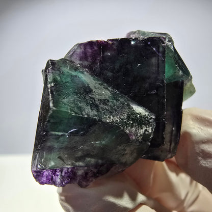 Spécimen de cube de fluorite fantôme parqueté vert violet Okorusu, Namibie 45*28*25 mm 