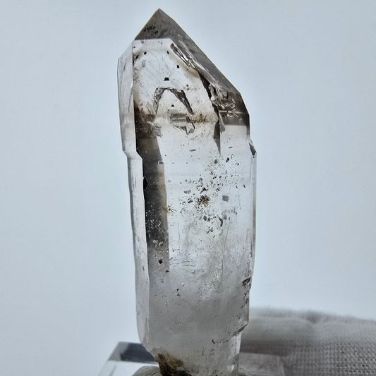 Enhydro Phantom Quartz fumé Sceptre Tip 1x Bubble Goboboseb, Namibie 50*16*16mm 