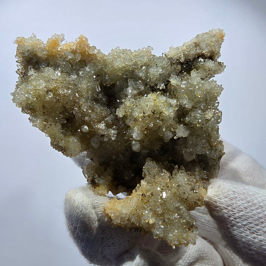Quartz fumé, calcite UV sur matrice Valentine Pocket Goboboseb Namibie 87*81*58mm 
