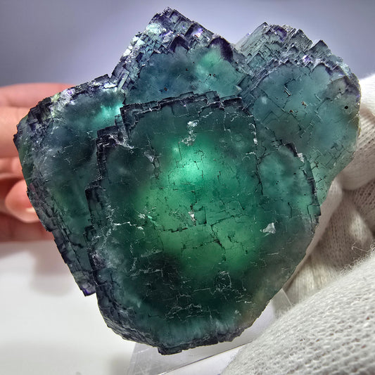 Phantom Fluorit Würfel Stufe parkettiert zonal Okorusu, Namibia 67*60*35mm
