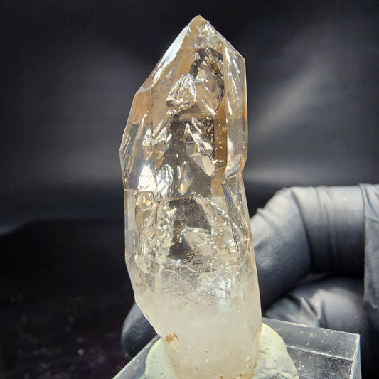 Enhydro Phantom Smoky Quartz Sceptre Tip 3x Bubble Goboboseb, Namibie 44*15*15mm 