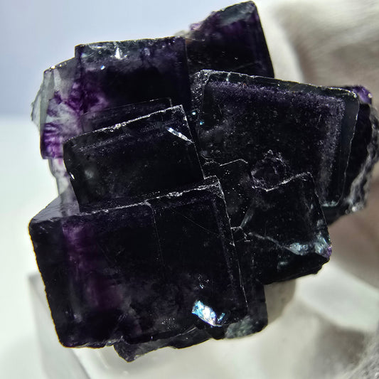 Klare Phantom Fluorit Würfel Stufe zonal grün lila Okorusu, Namibia 33*26*17mm