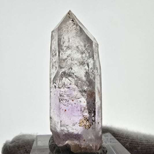 Pointe de sceptre en améthyste fantôme, poche Saint-Valentin, Namibie, 42 x 16 x 14 mm 