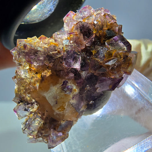 Phantom Fluorit Würfel Stufe, lila gelb Okorusu, Namibia 36*27*15mm