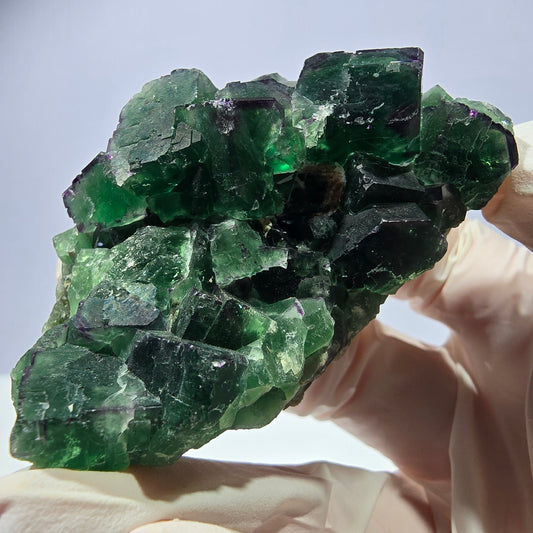 Spécimen de cube de fluorite fantôme, parqueté, zonal Okorusu, Namibie 70*45*26mm 