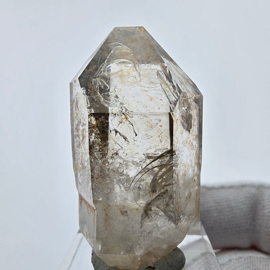 Enhydro Phantom Smoky Quartz Sceptre Tip 1x Bubble Goboboseb, Namibie 43*23*22mm 