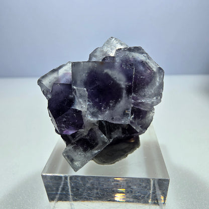 Seltene Phantom Fluorit Würfel Stufe blau lila Okorusu, Namibia 26*28*21mm