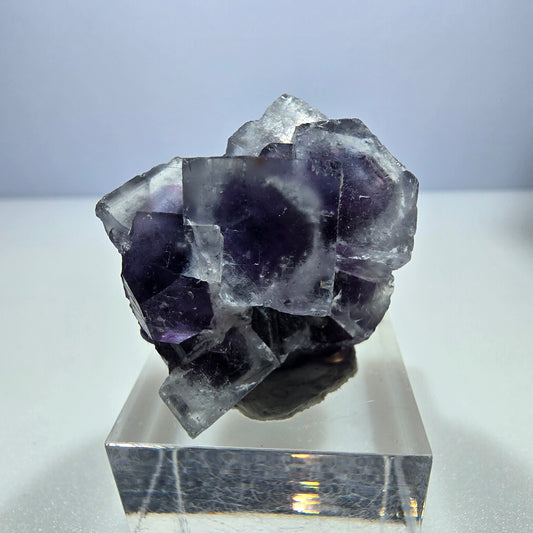 Seltene Phantom Fluorit Würfel Stufe blau lila Okorusu, Namibia 26*28*21mm