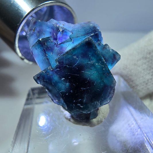 Phantom Fluorit Würfel Stufe, zonal - Neuer Fund! Okorusu, Namibia 22*14*11mm