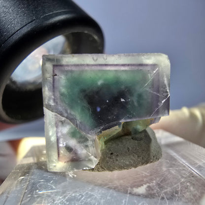 Phantom Fluorit Würfel parkettiert, grün lila Okorusu, Namibia 15*13*13mm