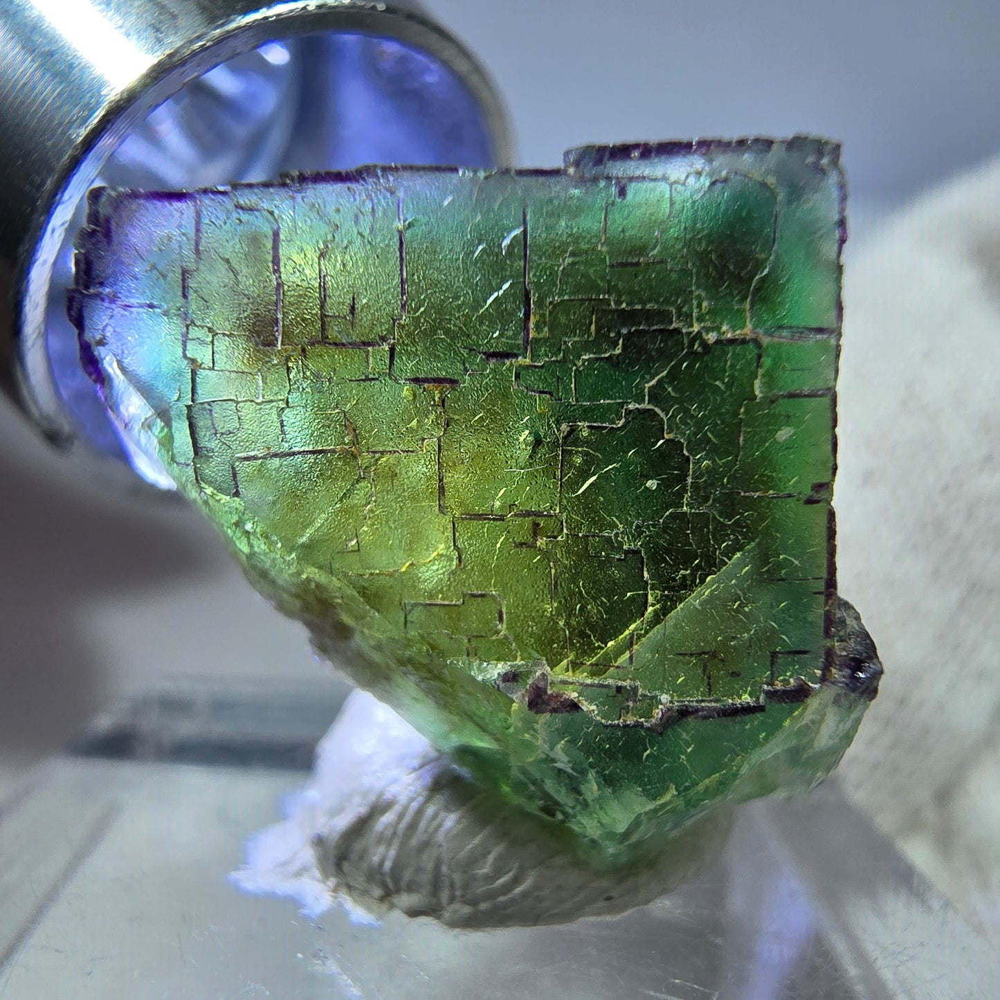Seltener Phantom Fluorit Würfel, zonal, parkettiert Okorusu, Namibia 27*19*19mm