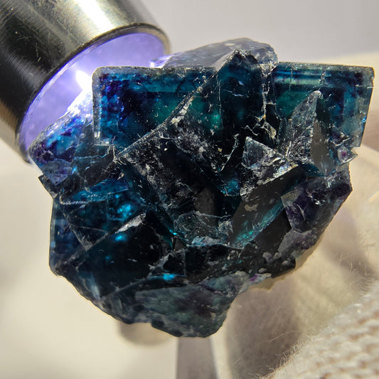 Spécimen de cube de fluorite fantôme, zonal – Nouvelle découverte ! Okorusu, Namibie, 37 x 27 x 23 mm 