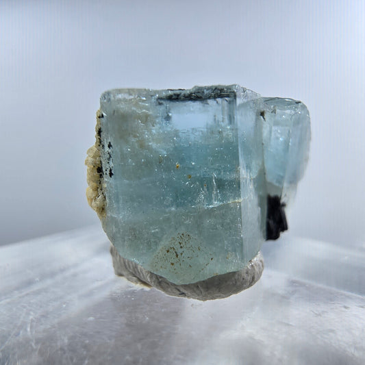 Aigue-marine Setlene, opale hyalite, tourmaline Schörl stade Erongo, Namibie 17*10*11mm 