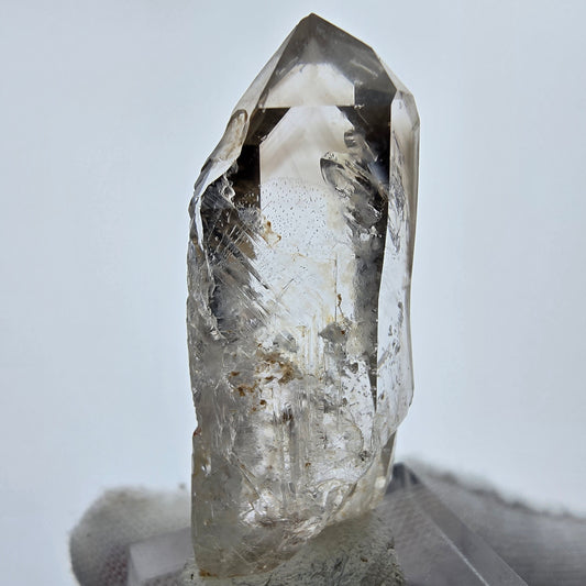 Enhydro Phantom Smoky Quartz Sceptre Tip 1x Bubble Goboboseb, Namibie 42*15*11mm 