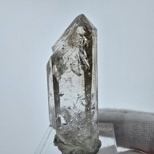 Enhydro Phantom Smoky Quartz Sceptre Tip 1x Bubble Goboboseb, Namibie 45*18*14mm 