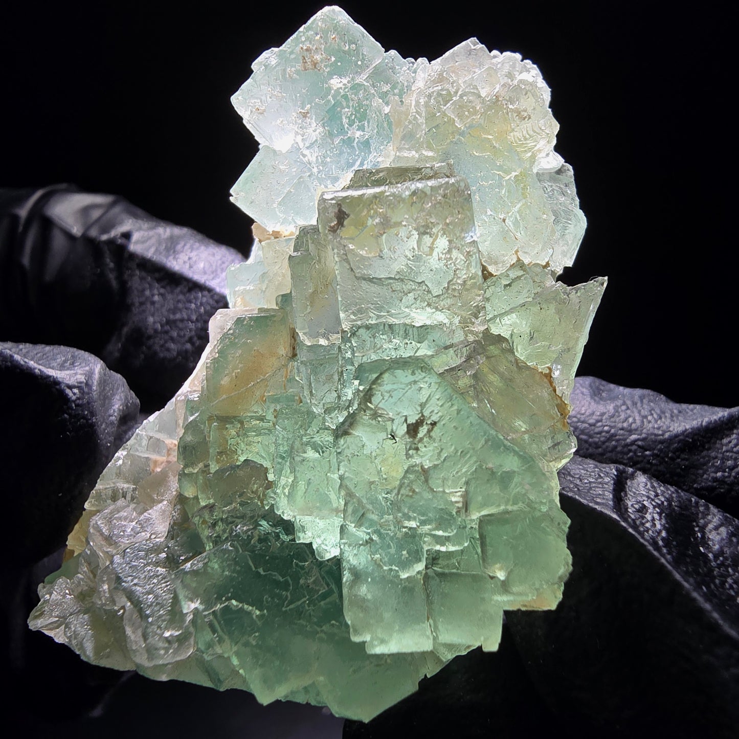 Clear stepped Phantom Fluorite cubes green Omehane, Namibia 58*33*29mm