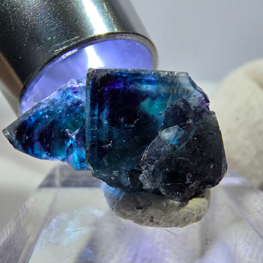 Phantom Fluorite Cube Specimen, Zonal - New Find! Okorusu, Namibia 23*14*12mm 