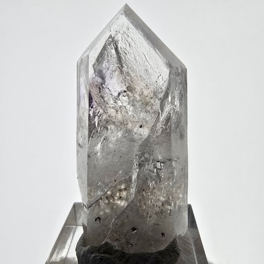 Améthyste fantôme Enhydro avec hématite, calcite UV, mine Bubble Streep 3x, Namibie, 46 x 22 x 16 mm 