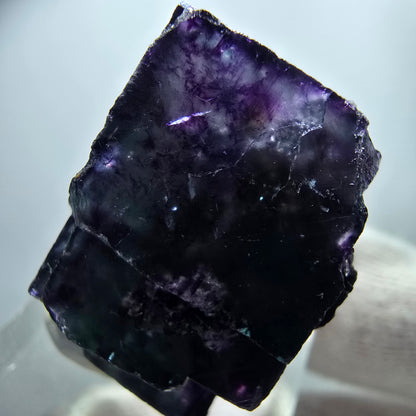 Spécimen rare de cube de fluorite fantôme, vert zonal et violet, Okorusu, Namibie, 31 x 24 x 21 mm 