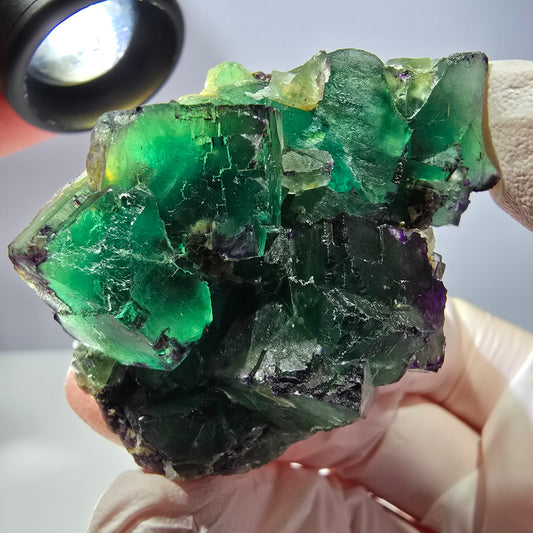 Spécimen de cube de fluorite fantôme, parqueté, zonal Okorusu, Namibie 54 x 39 x 28 mm 
