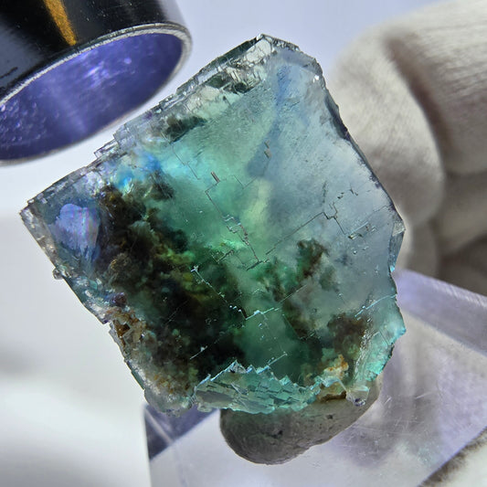 Rare Phantom Fluorite Cube, parquetted green Okorusu, Namibia 29*26*16mm 