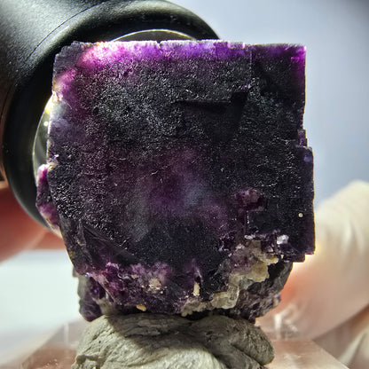 Phantom Fluorite cube parquetted, green purple Okorusu, Namibia 26*24*22mm 