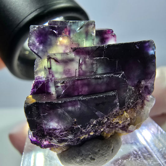 Seltene Fluorit Würfel Stufe, grün lila Okorusu, Namibia 26*24*19mm