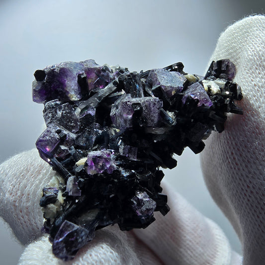 Colorful Phantom Fluorite Cubes Muscovite Schorl Tourmaline Erongo, Namibia 51*37*21mm 