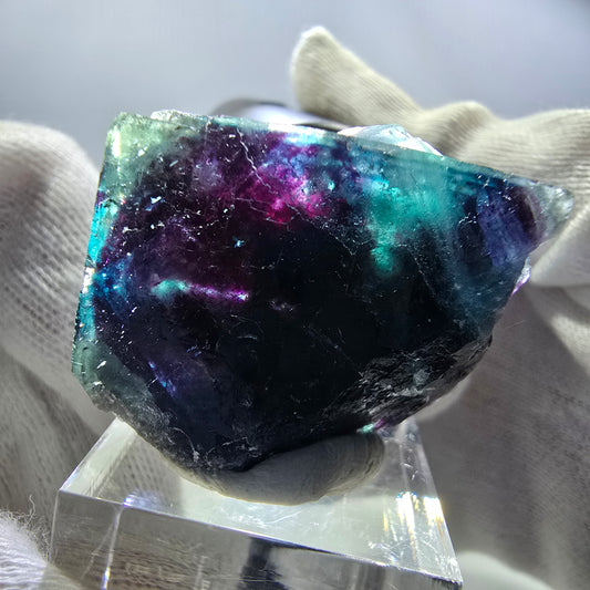 Phantom Fluorit Würfel, zonal - Neuer Fund! Okorusu, Namibia 39*39*15mm
