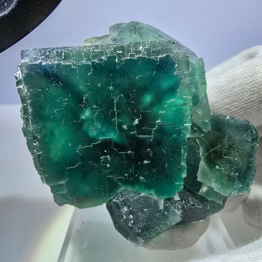 Phantom Fluorit Würfel Stufe parkettiert grün türkis Okorusu, Namibia 65*54*33mm