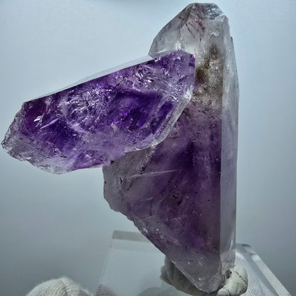 Harlekin Phantom Amethyst mit Analcim Stufe Streep Mine Gobob Namibia 66*54*35mm