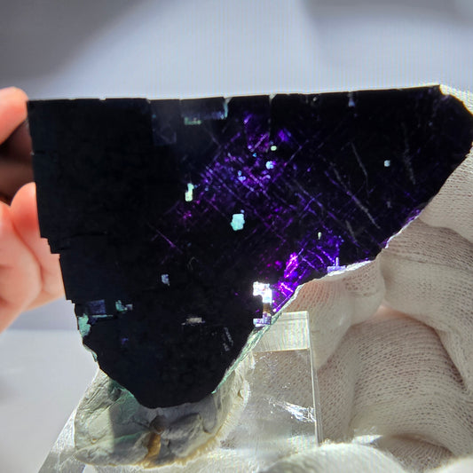Fluorit Würfel Stufe, parkettiert grün lila 11:11 Angel Pocket Okorusu, Namibia 48*44*34mm