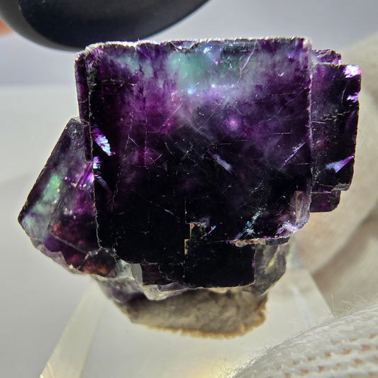 Rare Phantom Fluorite Cube Specimen zonal green purple Okorusu, Namibia 37*29*20mm 
