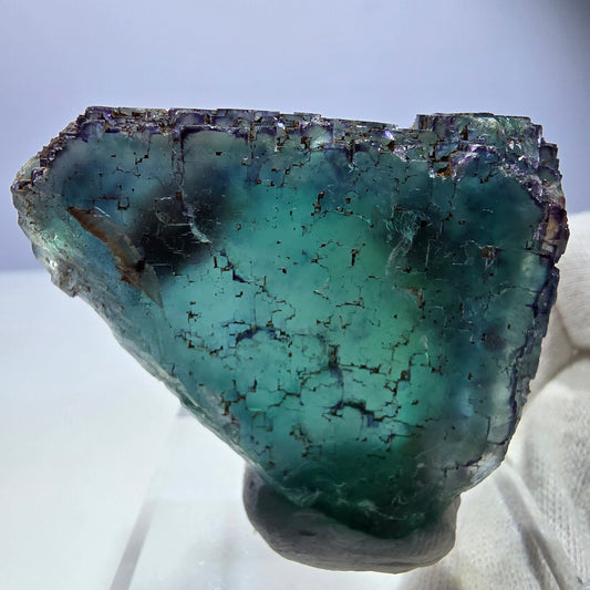 Phantom Fluorit Würfel Stufe, parkettiert grün türkis Okorusu Namibia 54*53*30mm