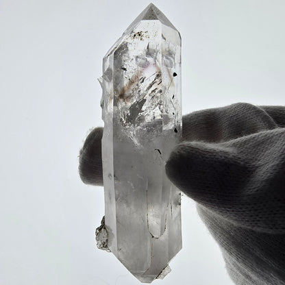 Sceptre DT en quartz fumé squelette Enhydro, 1x Bubble Streep Mine, Namibie 80 x 26 x 26 mm 
