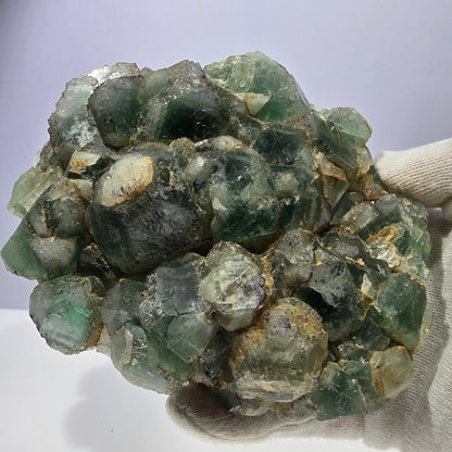 Cube de fluorite fantôme XL hexagonal à gradins zonal Erongo, Namibie 142 x 110 x 41 mm 
