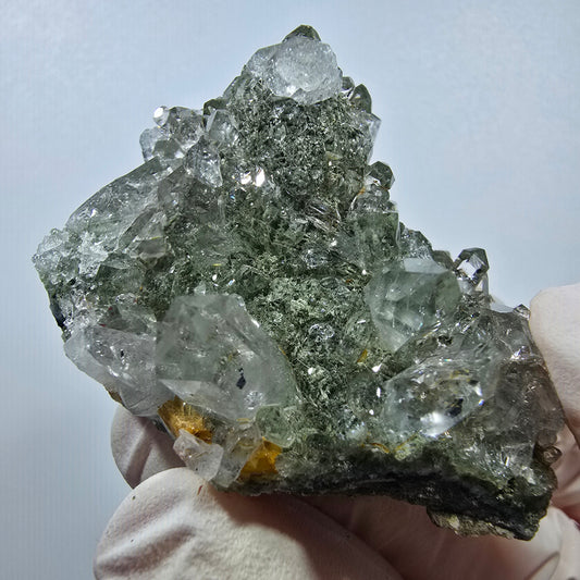 Starburst Harlequin Quartz, Analcim, Chlorite Streep Mine Gobo. Namibia 53*39*28mm 