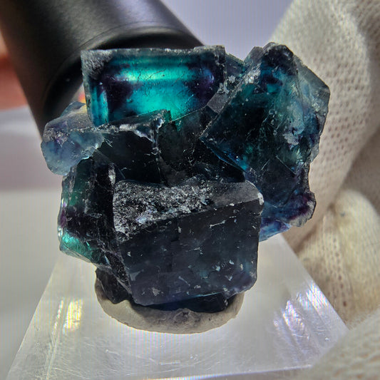 Phantom Fluorit Würfel Stufe, zonal - Neuer Fund! Okorusu, Namibia 29*28*17mm