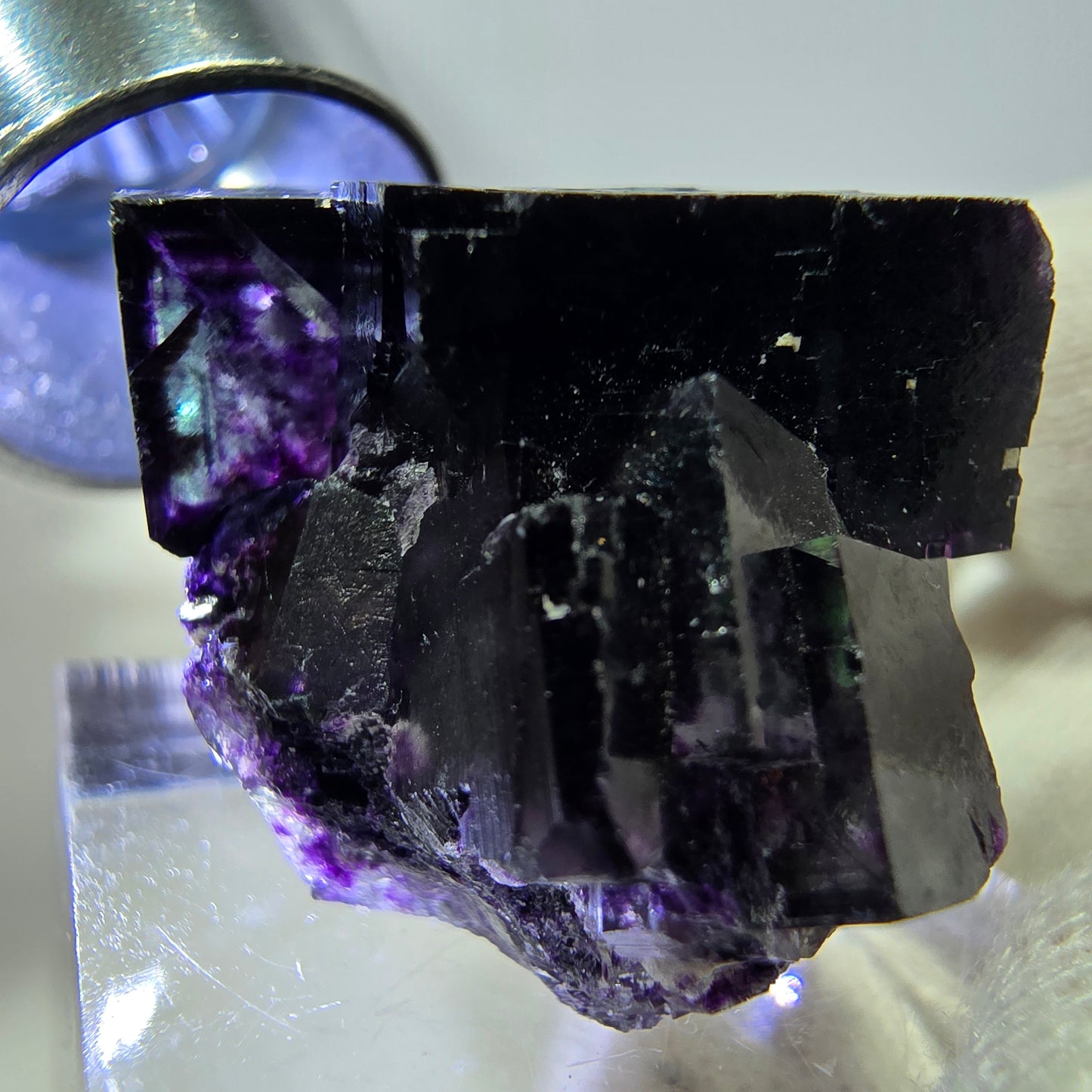 Rare Phantom Fluorite Cube Specimen zonal green purple Okorusu, Namibia 28*28*25mm 