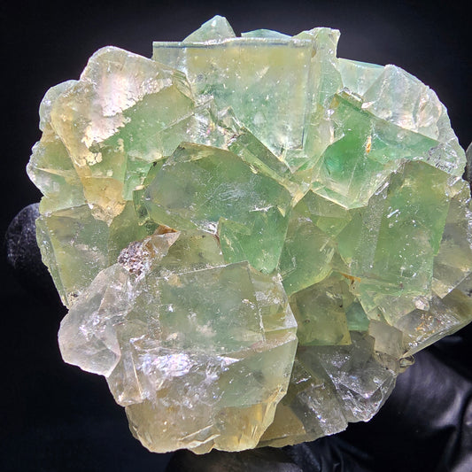 Cube de fluorite fantôme transparent, vert jaune Okorusu namibie 53x47x18mm, Collection