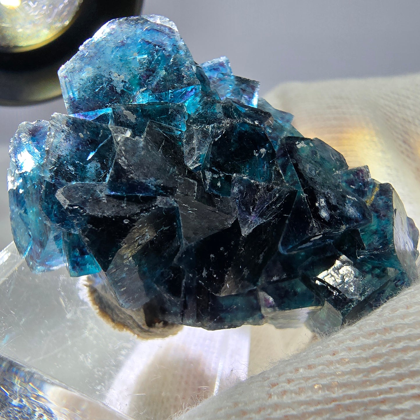 Spécimen de cube de fluorite fantôme, zonal – Nouvelle découverte ! Okorusu, Namibie, 42 x 28 x 22 mm 