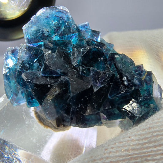 Spécimen de cube de fluorite fantôme, zonal – Nouvelle découverte ! Okorusu, Namibie, 42 x 28 x 22 mm 