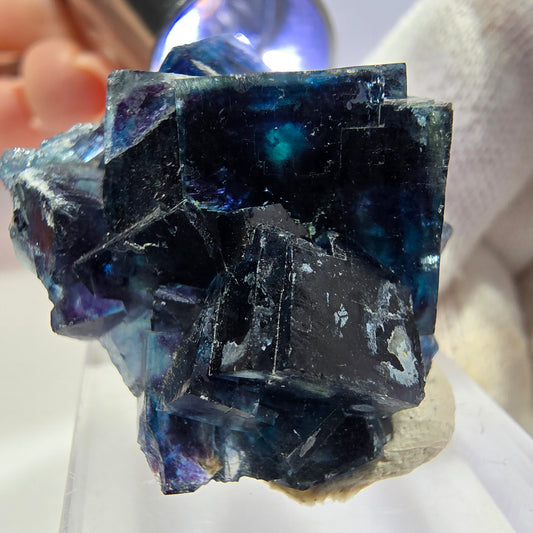 Phantom Fluorit Würfel Stufe, zonal - Neuer Fund! Okorusu, Namibia 32*27*17mm