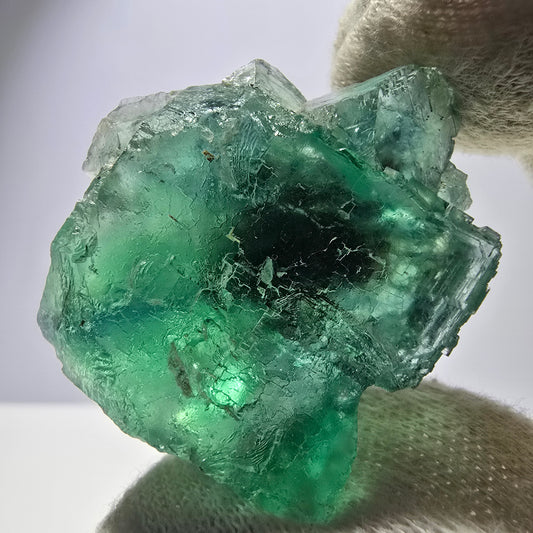 Rare spécimen de cube de fluorite fantôme, parqueté vert Okorusu, Namibie, 40 x 33 x 23 mm 