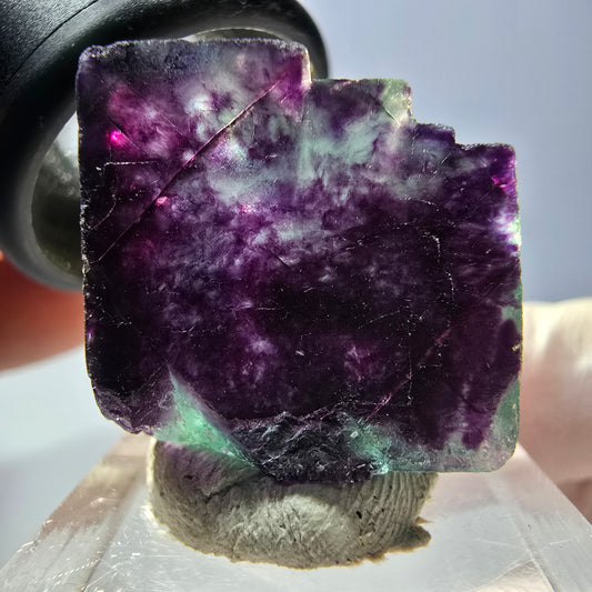Cube de fluorite fantôme parqueté, vert violet Okorusu, Namibie 21*21*13mm 
