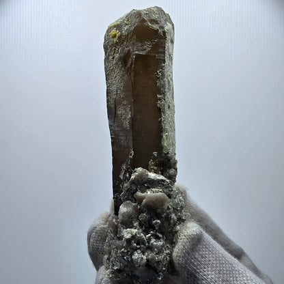 Quartz fumé squelette fantôme, spécimen d'hyalite, Erongo, Namibie, 105 x 42 x 31 mm 